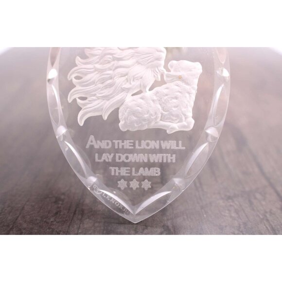 Lenox Crystal Ornament Lion Lamb Isaiah 11:6 Made in Germany Year 2000 Vintage - Picture 8 of 10